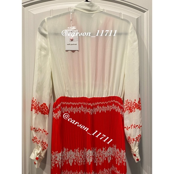 🦄NWT Self Portrait Chiffon Maxi Dress UK10 - Picture 6 of 10